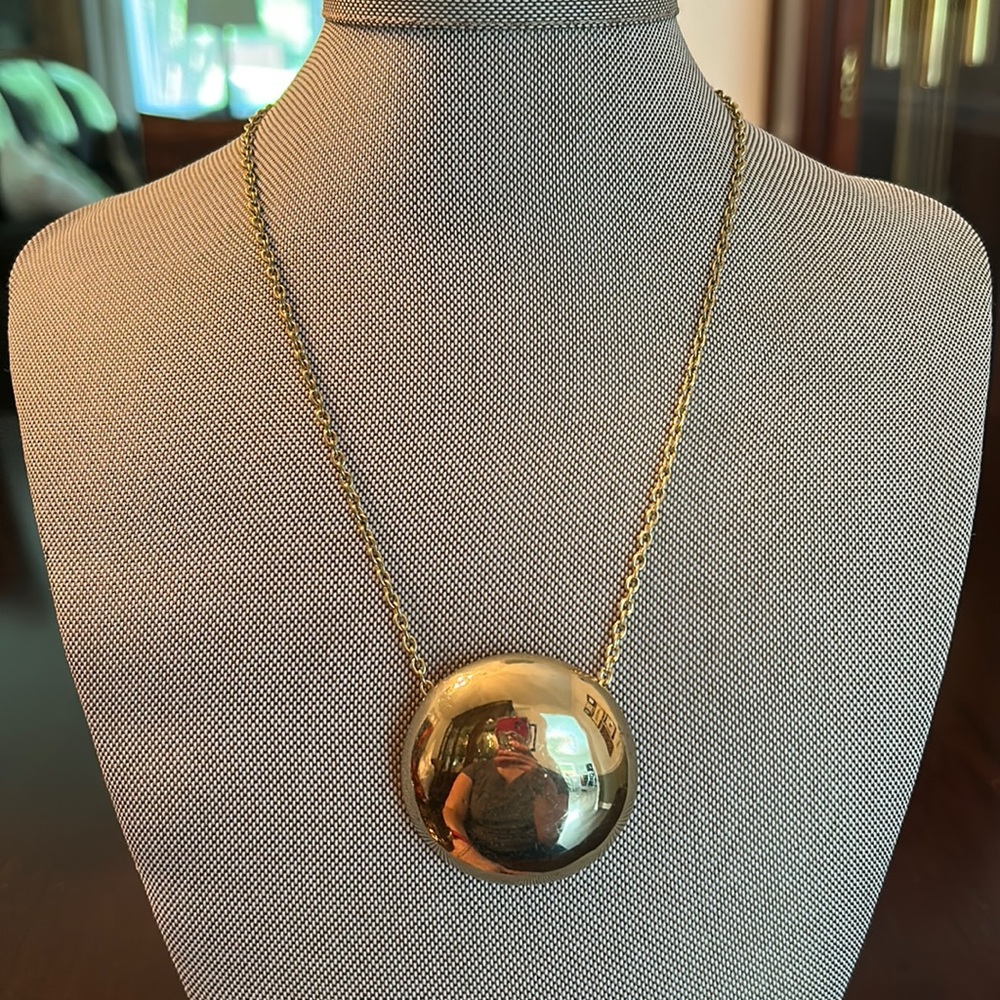 Antique Gold Pendant Statement Necklace